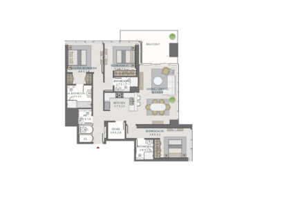 3 Bedroom Apartment Type- B1
