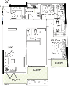 1 BR + Room + Maid 4