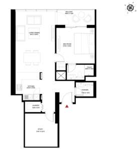 1.5 BEDROOM APARTMENT TYPE C (with powder room and sudy room + balcony)