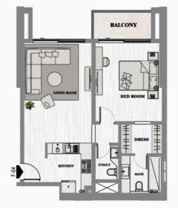 1 Bedroom Type F