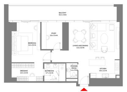 1 Bedroom Type F