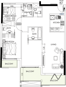 1 BR + Room + Maid 7